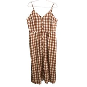 NWT A New Day Plaid Button Down Calf Length Dress